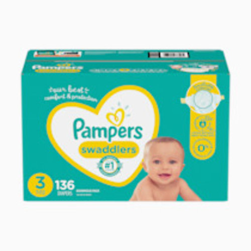 Pampers Swaddlers Diapers, Size 3 (13-26 lbs), 168 Count, Absorbent, Keeps Baby Dry and Comfortable, Skin Safe Disposable Baby Diaper (Packaging May Vary)