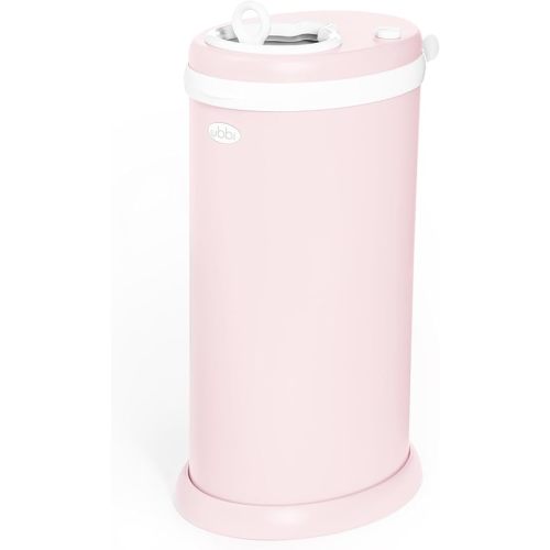 Ubbi Steel Diaper Pail, Odor Locking, No Special Bag Required, Award-Winning, Registry Must-Have, Blush Pink