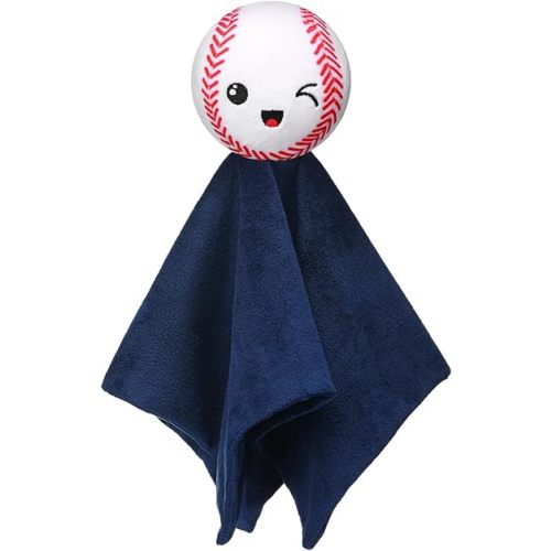 Fanfanwin 15" Cute Baseball Security Blanket Baseball Stuff Lovely Plush Sleeping Warm Gifts Soft Sport Theme Stuffed Blanket Nursery Baby Shower Decor for Newborn Toddler Stuffed
