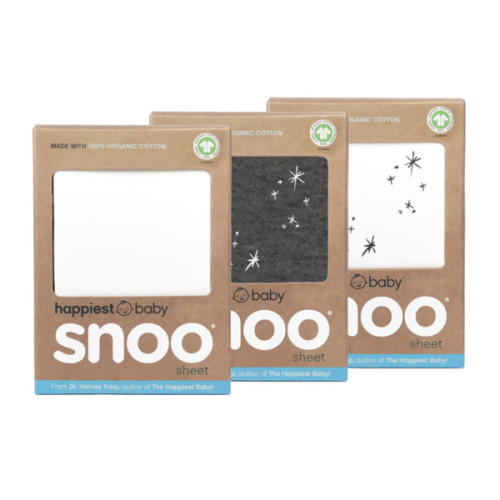 SNOO Cotton Baby Bassinet Fitted Sheets Graphite - Ivory - Midnight