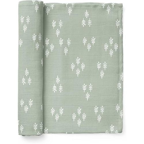 Swaddles for Newborns Muslin Swaddle Blankets - Breathable Soft Gender Neutral Receiving Blanket Baby Essentials | 47 x 47 Cotton - (Forest (Green Spruce)