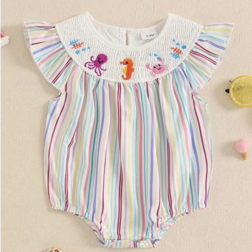 Summer Smocked Bubble Octopus/Crab/Seahorse | SHEIN USA