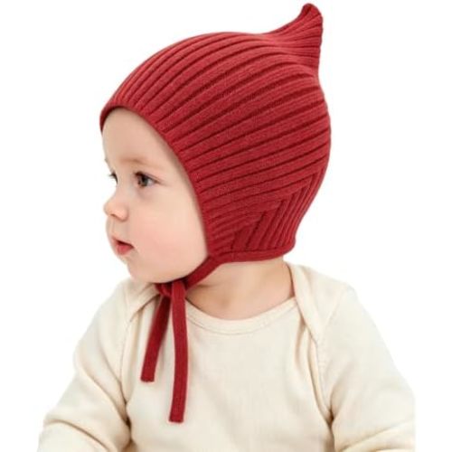 Baby Boys Hat Knitted Toddler Girls Winter Hats Windproof Strap