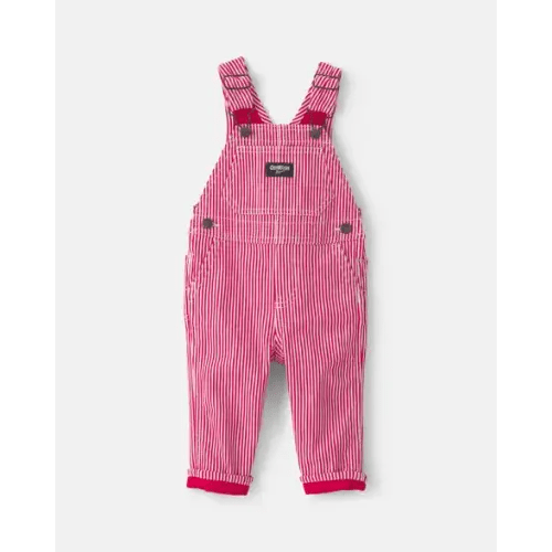 Baby Hickory Stripe Overalls - Red/White - OshKosh B'gosh | Carter's