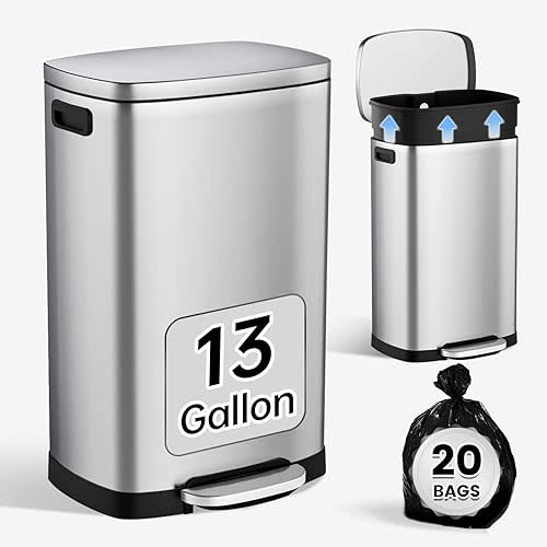 Kitchen Trash Can with Lid Soft Close, 13 Gallon