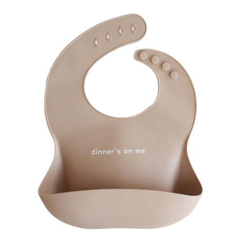 Caden Lane- Silicone Baby Bib in 'Dinner's On Me'