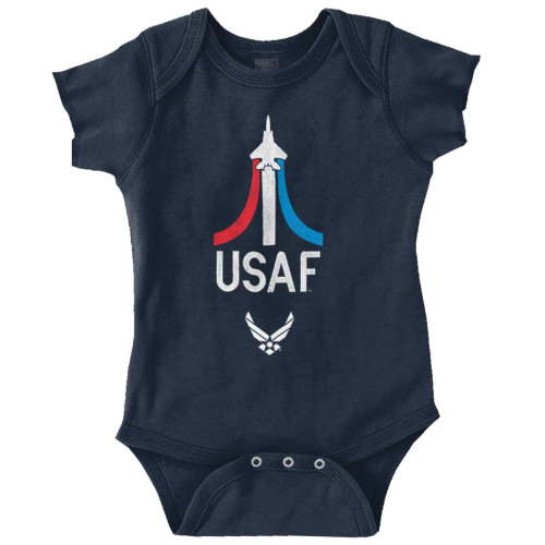 US Air Force Military Aircraft Jet Romper Boys or Girls Infant Baby Brisco Brands 18M