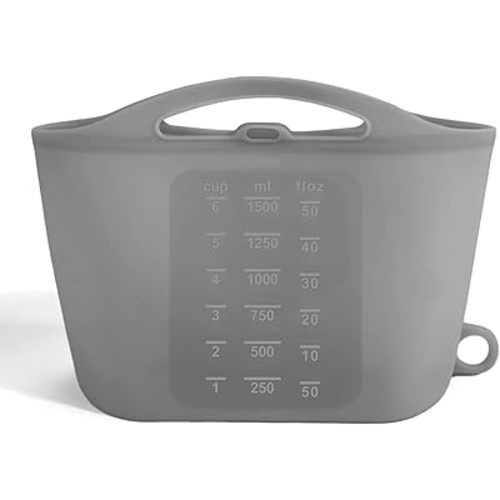 Silicone Microwave Steam Sterilizer Bags for Travel Large Reusable Feeding Bottle Sterilization Pouches Quickly Sterilizes Breast Pump Parts,Pacifiers,Teethers Lightweight and Foldable (Grey-1pcs)