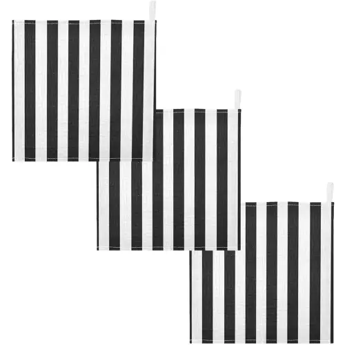 susiyo Classic Black and White Stripes Baby Washcloths Set Newborn Bath Face Towel Cotton Reusable Wipes Towels Soft Highly Absorbent Pack of 3