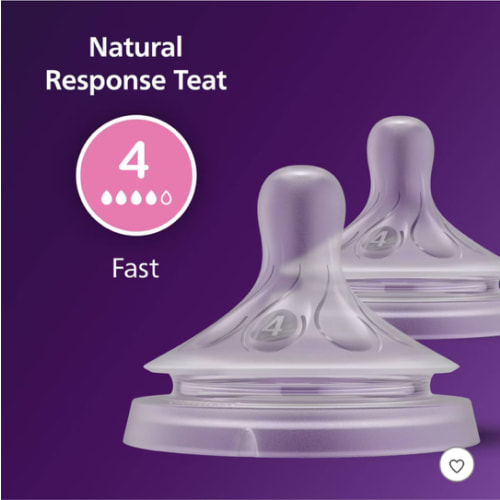 Philips Avent Natural Response Nipples - Fast Flow - Flow 4 - 2pk