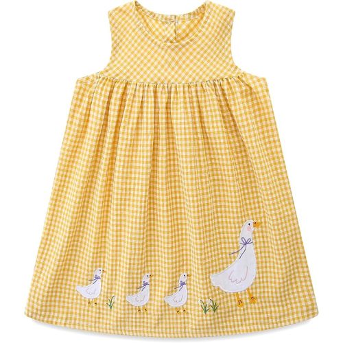 FreeLu Toddler Girls Cotton Summer Short Sleeve Dress Cartoon Print Casual Jersey Dresses