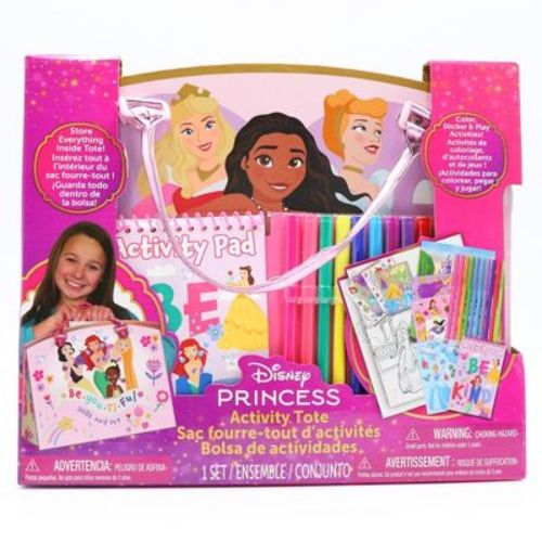 Disney Princess Activity Tote 42-Piece Draw and Color Creativity Set with Magnetic Scenery