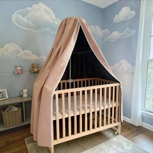 Baby Crib Blackout Canopy Cover | Mosquito Net for Crib & Bassinet | Breathable Baby Bed Curtain | Air Conditioner Shield | sleep Tent