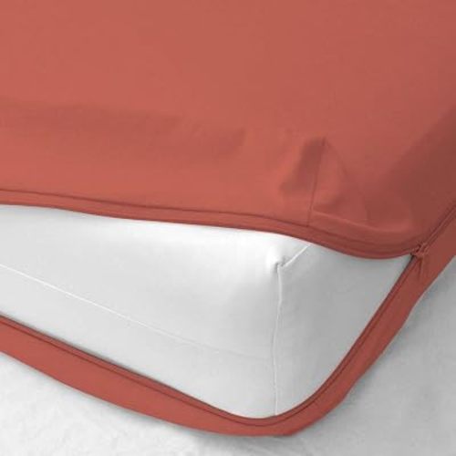 Zipper Fitted Sheet 5" Drop 400 TC 100% Egyptian Cotton (Twin, Brick Red)