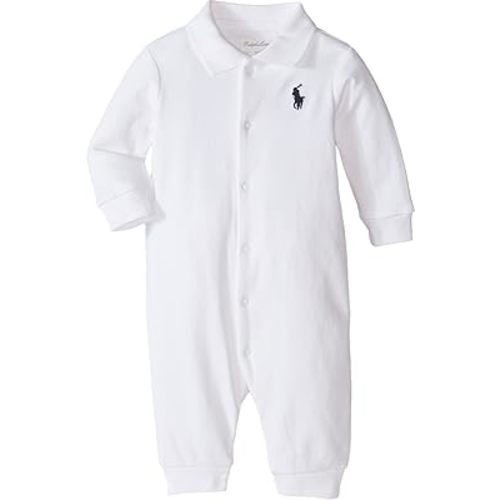 Polo Ralph Lauren Baby Boy's Solid Cotton Coverall (Infant) White 3 mos