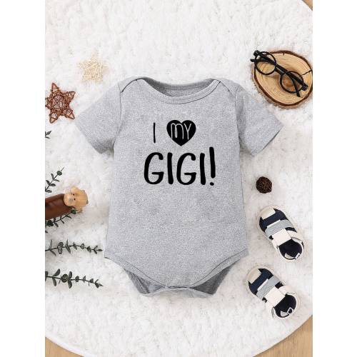 Baby Boy Heart & Slogan Graphic Bodysuit