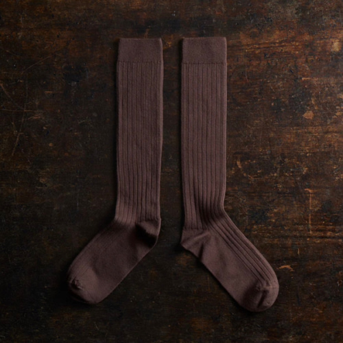 Adults Cotton Knee Socks - Chocolate