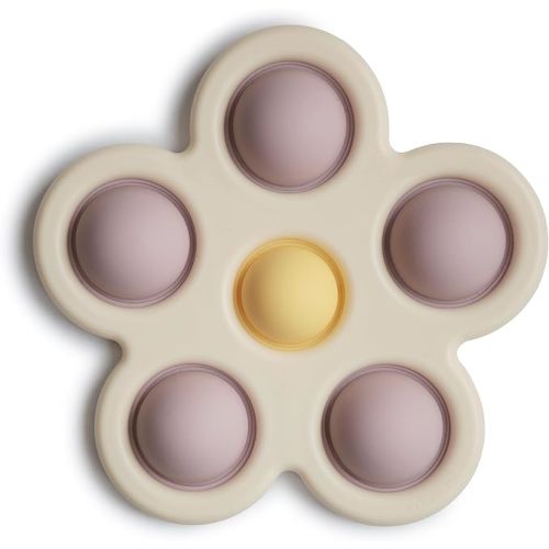 mushie Flower Press Toy (Soft Lilac/Daffodil/Ivory)