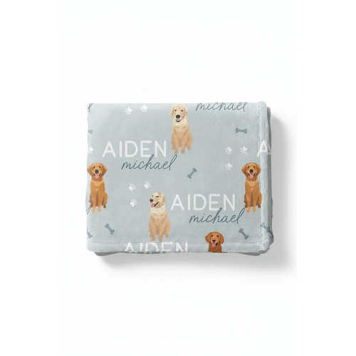 Personalized Kids Blanket | Golden Retriever
