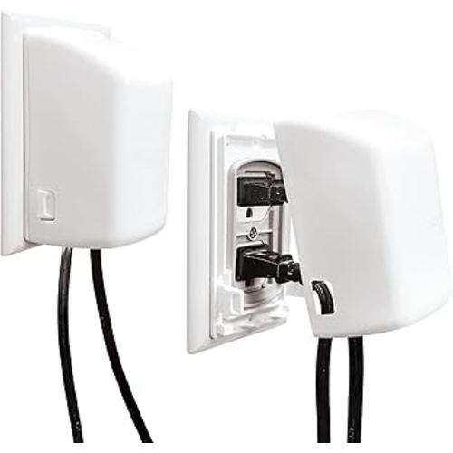 Dreambaby Dual Fit Outlet Cover Box - Baby Safety Outlet Cover for Standard & Decora Plugs - Child Proof Electrical Outlet Plugs - Essential Plug Cover for Baby Proofing - 2 Pack