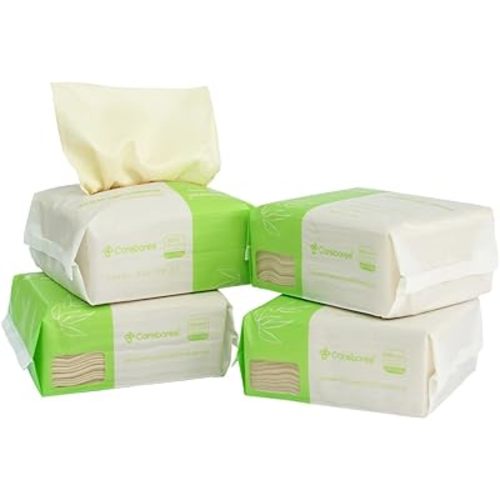 400 Count Careboree Unbleached Dry Baby Wipes Unscented Multi-Purpose Cotton Tissue Small Size