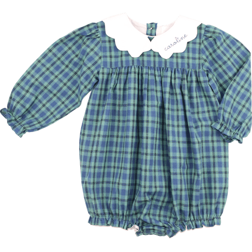Green And Navy Plaid Bubble - Cecil and Lou