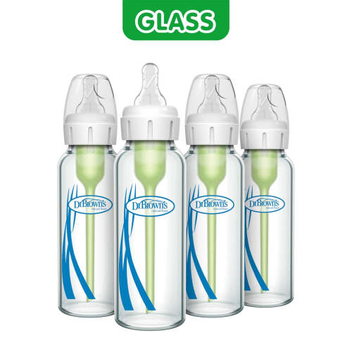 Dr. Brown's® Anti-Colic Options+™ Narrow Glass Baby Bottle, 8oz – 4-pack