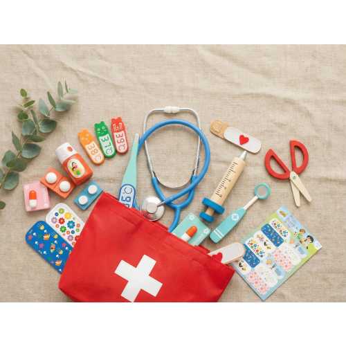 Wooden Doctor Kit for Kids | Handmade Pretend Play Toy, Screen-Free Gift for Toddlers 3-6 Years