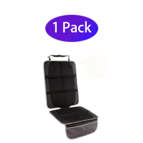 Car Seat Protector,(2 Pack) Large Auto Car Seat Protectors for Child Baby Car Seat,Thick Safety Padding Carseat Kick Mat with Organizer Pockets,Vehicle Dog Cover Pad for SUV Sedan Leather Seats - Black