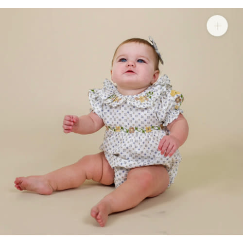 LITTLE BELLE ROMPER, TILE PRINT