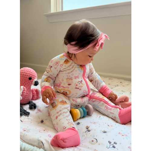 Princess Bamboo Zip Sleeper | Baby Girl Soft Sleepwear Romper