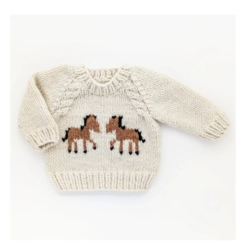Pony Handknit Sweater (Cream)
