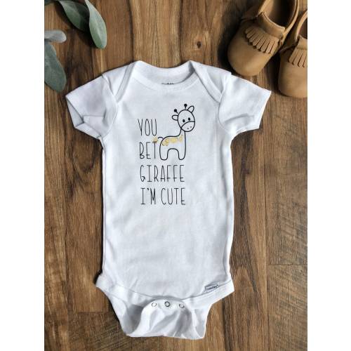 Baby Onesie | Baby Gift | Funny Baby Onesie | Animal Baby Onesie | Giraffe Baby Shower Gift | You Bet Giraffe | Cute Baby Gift