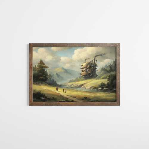 Howl's Moving Castle Poster, Hayao Miyazaki Inspired Anime Painting Printed on Premium Matte Paper.