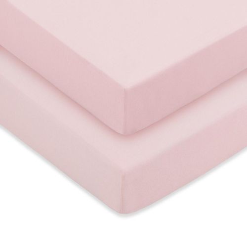 Comfy Cubs Fitted Crib Sheet – 100% Cotton Baby Crib Mattress Sheet for Boys and Girls, Pack of 2 - Pink