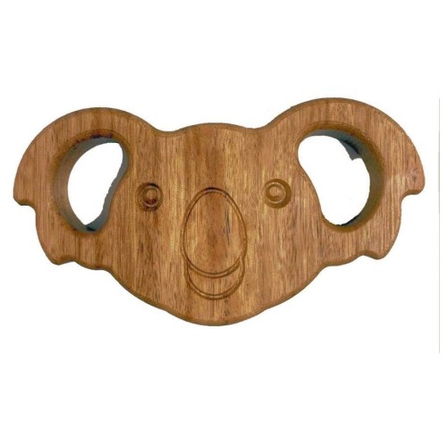 In-wood Oz 12cm Koala Wood Teether Toy Chew Teething Sensory Baby 0m+ Brown