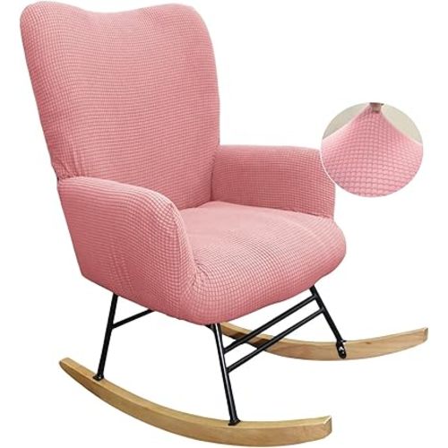 KRFOONN Stretch Nursery Rocking Chair Cover Jacquard Glider Chair Slipcover Modern Accent Chair Cover Recliner Armchair Slipcover Furniture Protector for Living Room Bedroom Offices Reading Chair, 05