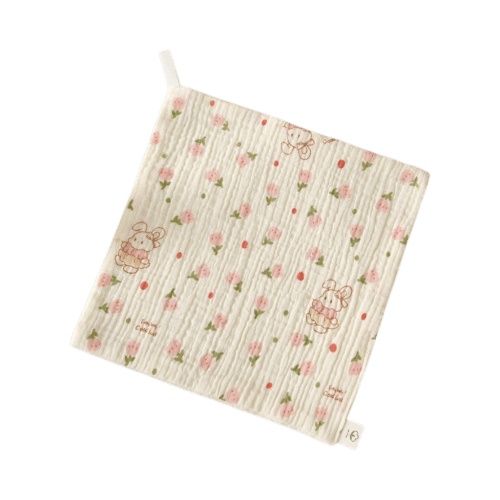 Tulip Bunny Cotton Gauze Baby Washcloth