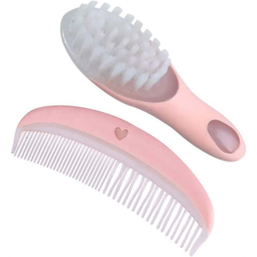 Baby Soft Brush And Comb Set Eco Friendly Massage Hairbrush Bath Brush For Newborns And Toddlers (pink,1set)