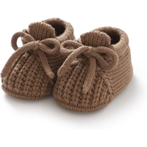 DovFanny Baby Booties Newborn Baby First Shoes Cozy Warm Knit Soft Booties for Toddler Infant Boy Girl