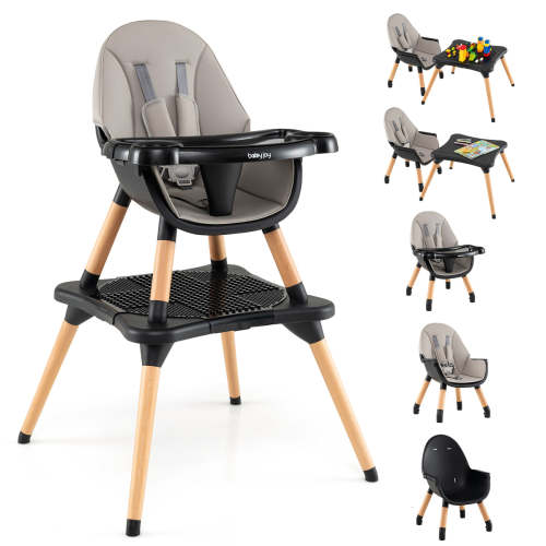 BABY JOY 6 in 1 High Chair, Convertible High Chairs for Babies and Tod – costzon