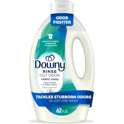 Downy Rinse Laundry Odor Remover, Cool Cotton Scent, 62 fl oz, Fabric Softener and Laundry Odor Removal Rinse, Fights Odors at the source, HE Compatible