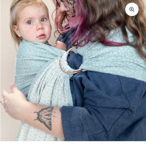 Fizz Light Blue Ring Sling | Linen & Cotton Baby Carrier | hope&plum