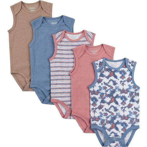 Hanes unisex-baby Baby Bodysuits, Ultimate Flexy Sleeveless for Boys & Girls, 5-pack