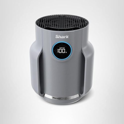 Shark Air Purifier for Home, NeverChange Compact Pro, for Bedroom, Nursery, Home Office, Dorm, HEPA-Exceeding Filter, Captures Pollutants, Pet Dander, Dust, Odor, Smoke, and More, HP071BRN, Winter Fog