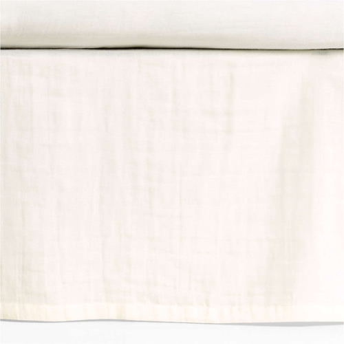 Supersoft Pampas Ivory Organic Cotton Gauze Baby Crib Skirt