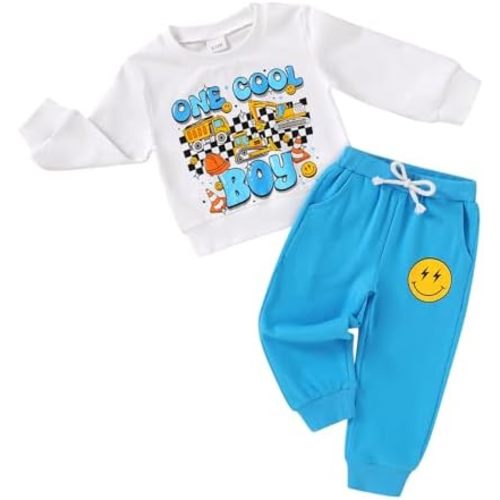 Toddler Baby Boy Clothes Fall Winter Outfits 1st 2nd 3rd Birthday Boy Outfit Sweatshirt Sweat Pants Set Sweatsuit