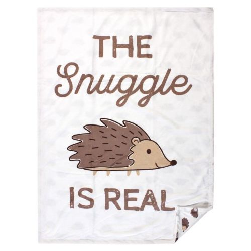 Hudson Baby Infant Plush Mink Blanket, Hedgehog, One Size
