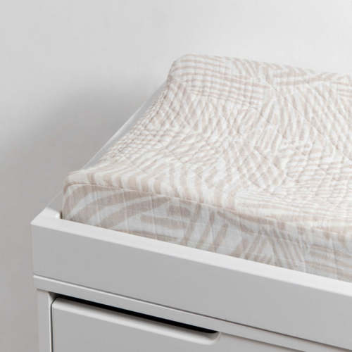Babyletto Quilted Changing Pad Cover in GOTS Certified Organic Muslin Cotton - in Pure Oat