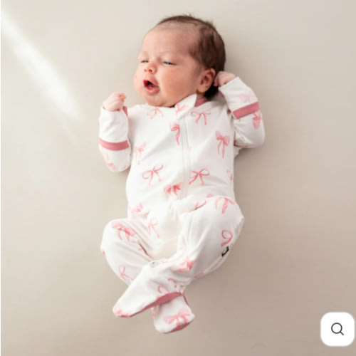 Zippered Footie in Bow